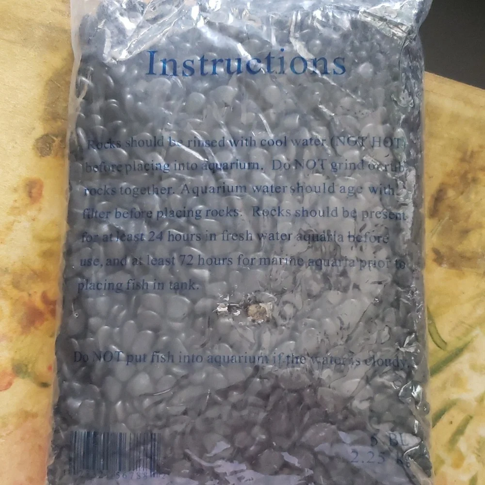 Black color stones for a fish tank